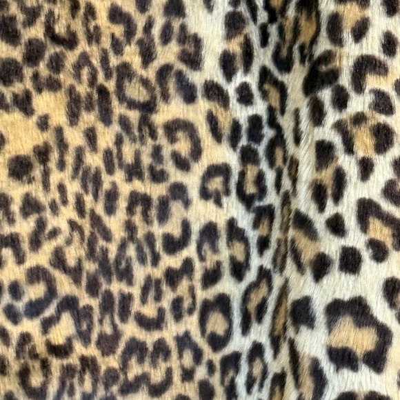 Pia Rossini Leopard Print Faux Fur Coat Black Trim M/L - Picture 6 of 12